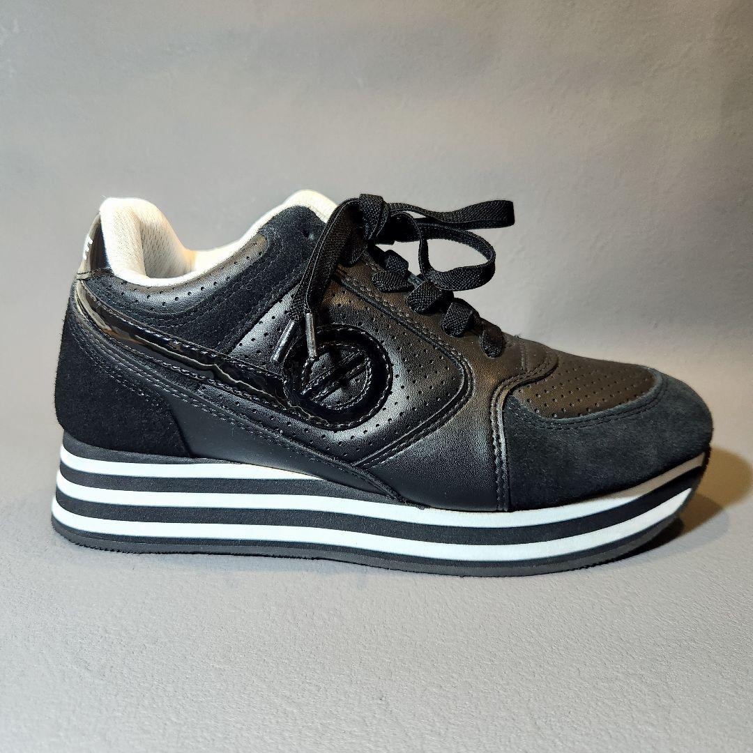 美品✨ノーネーム レザースニーカー 36(23cm) ブラック 黒 厚底