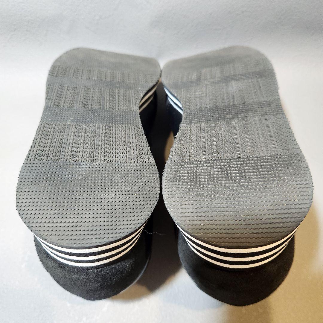 美品✨ノーネーム レザースニーカー 36(23cm) ブラック 黒 厚底