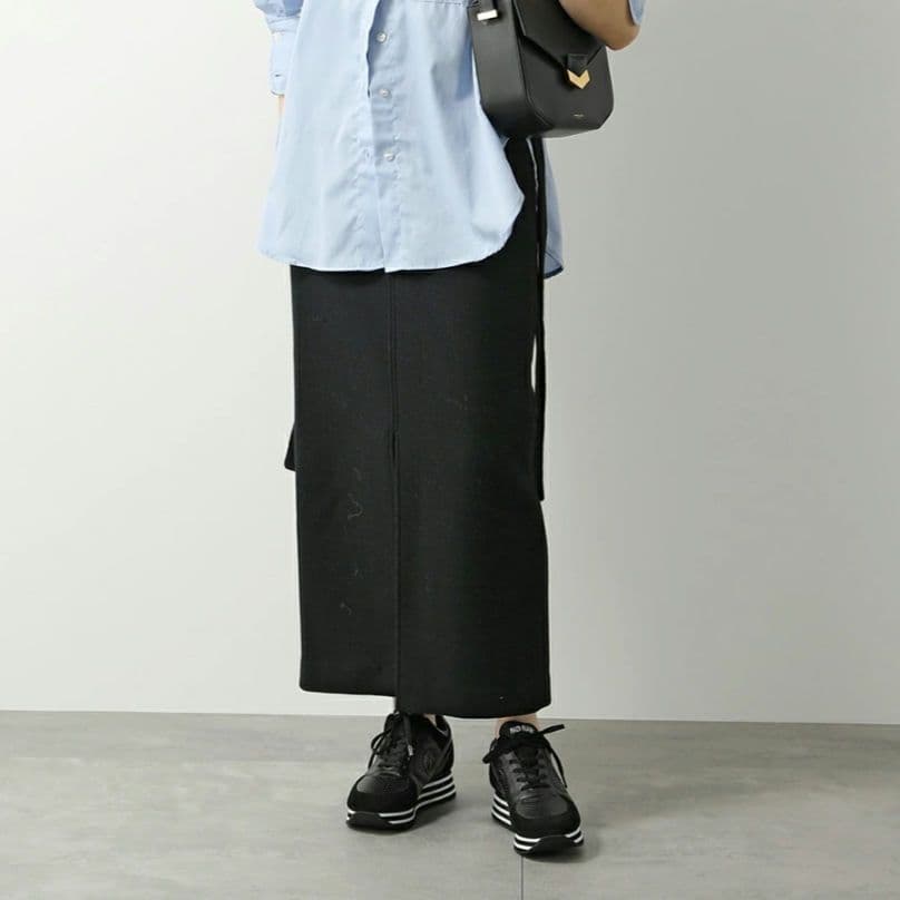 美品✨ノーネーム レザースニーカー 36(23cm) ブラック 黒 厚底