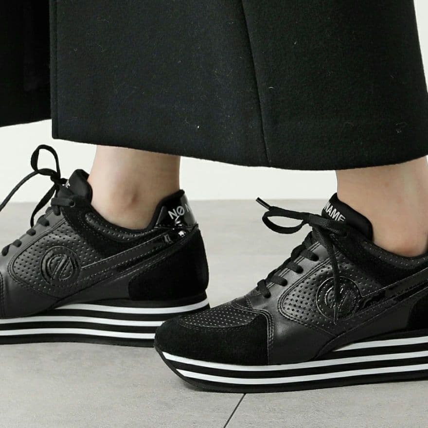 美品✨ノーネーム レザースニーカー 36(23cm) ブラック 黒 厚底