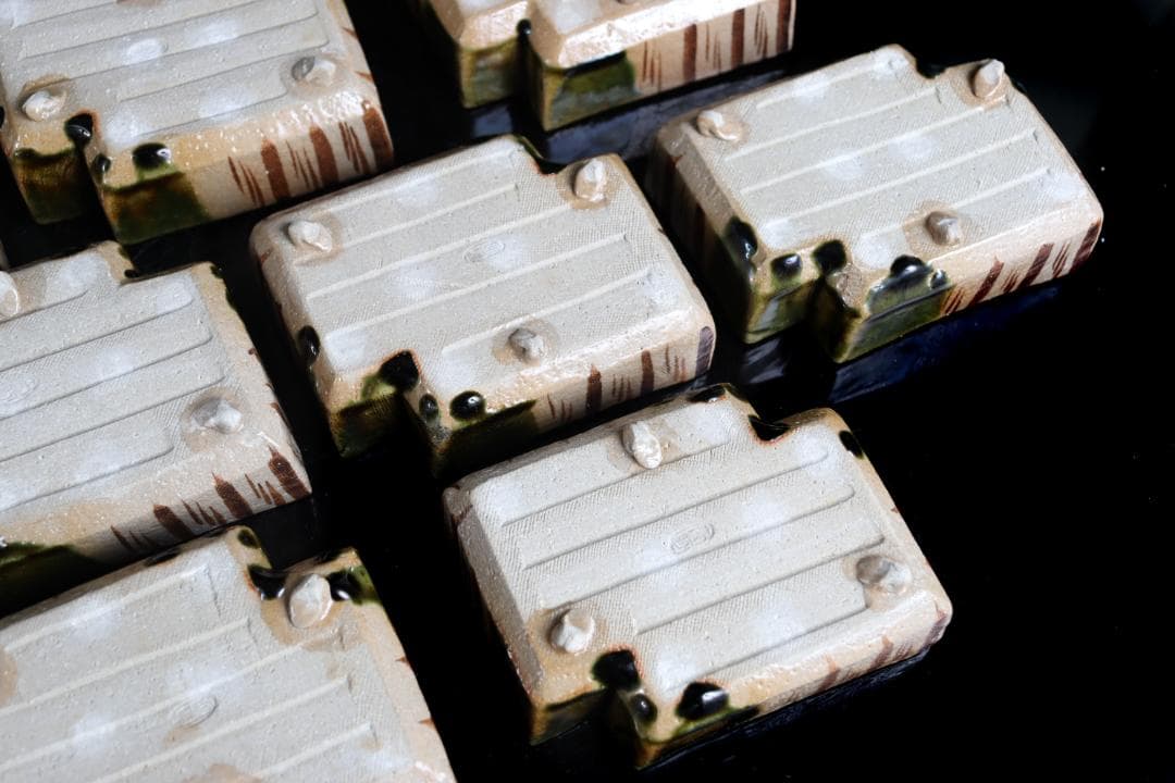 織部 八橋 向付 10客 懐石道具会席和食器陶芸鉢