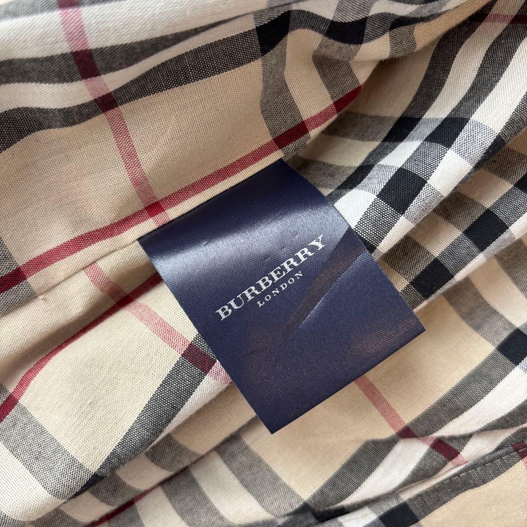 【美品】バーバリーロンドン　トレンチコート　ノバチェック　ネイビー　L相当
