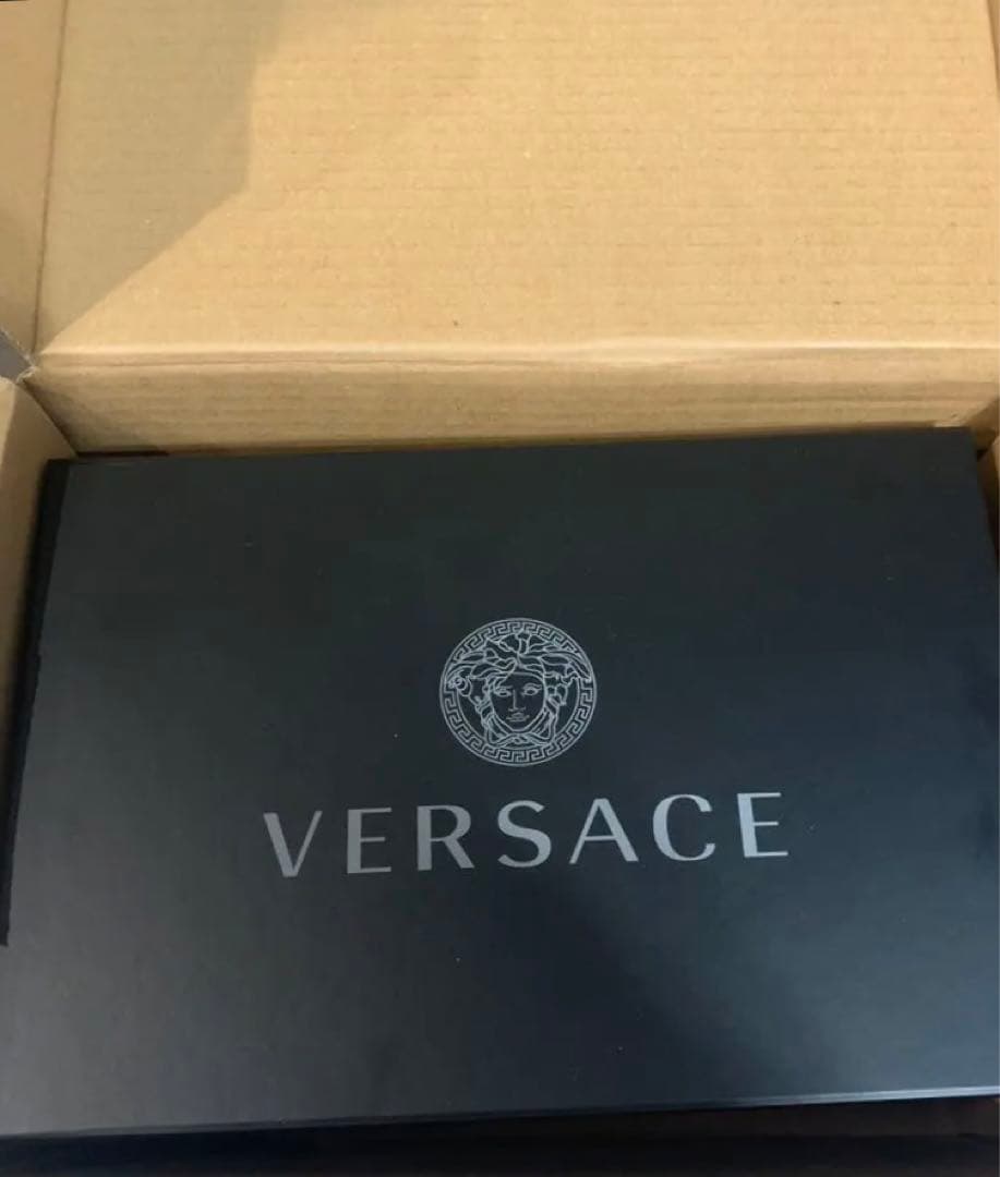 新品　Versace ベルサーチ スリッパ 紫　パープル　ホームシューズ　タグ箱