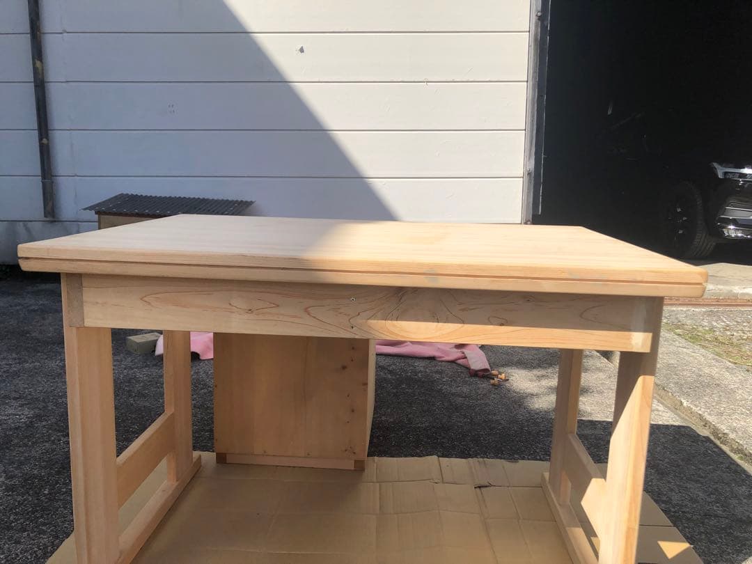 kankan 檜の無垢の机セット　机のみ　送料込み