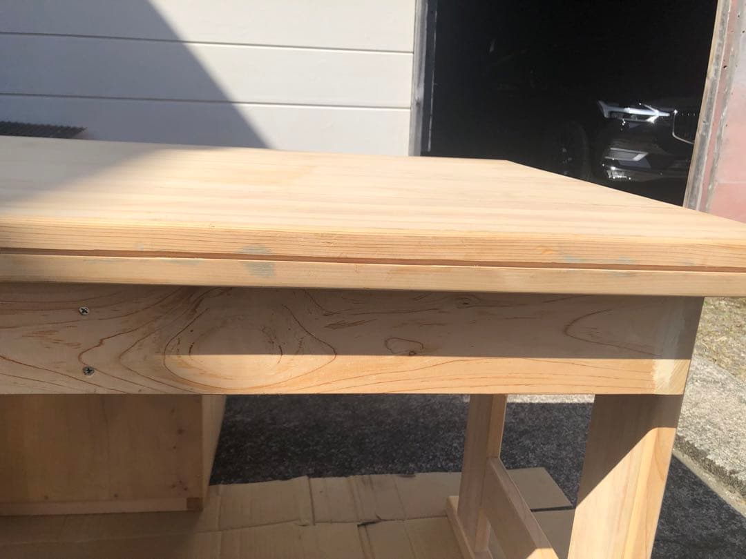 kankan 檜の無垢の机セット　机のみ　送料込み