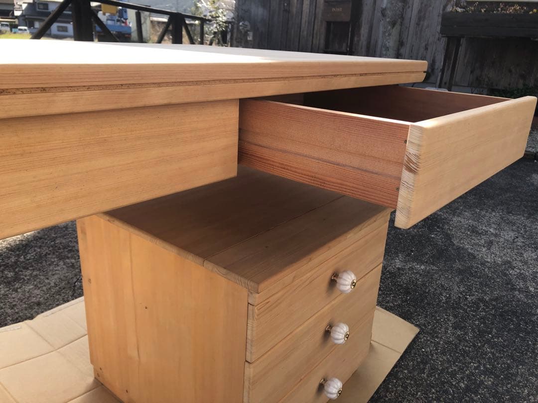 kankan 檜の無垢の机セット　机のみ　送料込み