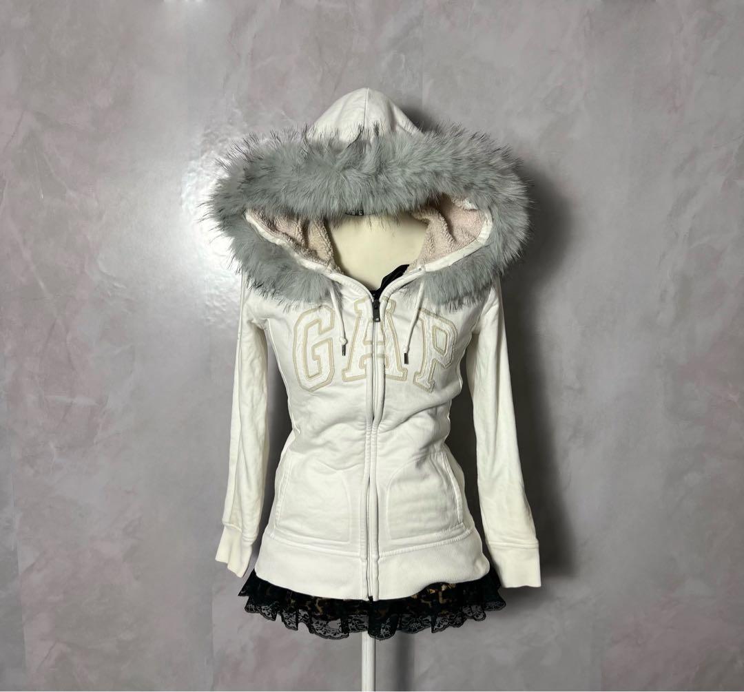 GAP ファー ジップアップパーカー y2k グランジ foodie 平成ギャル