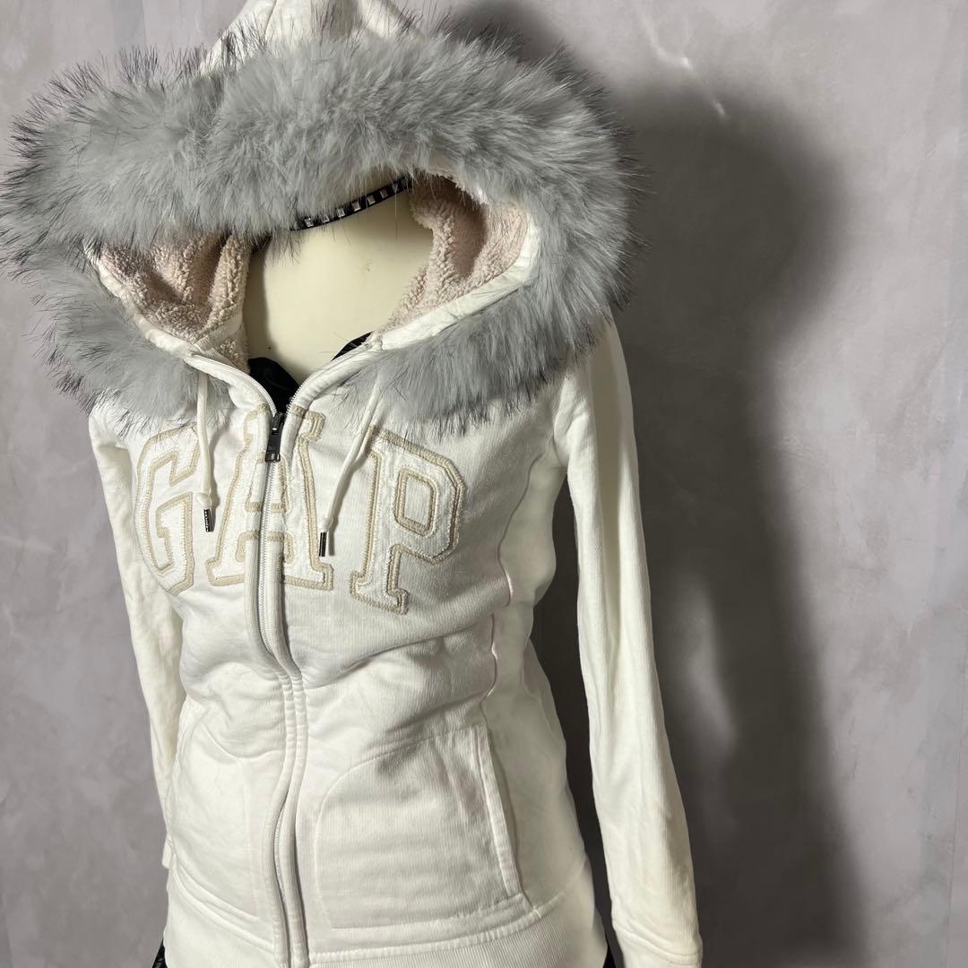 GAP ファー ジップアップパーカー y2k グランジ foodie 平成ギャル
