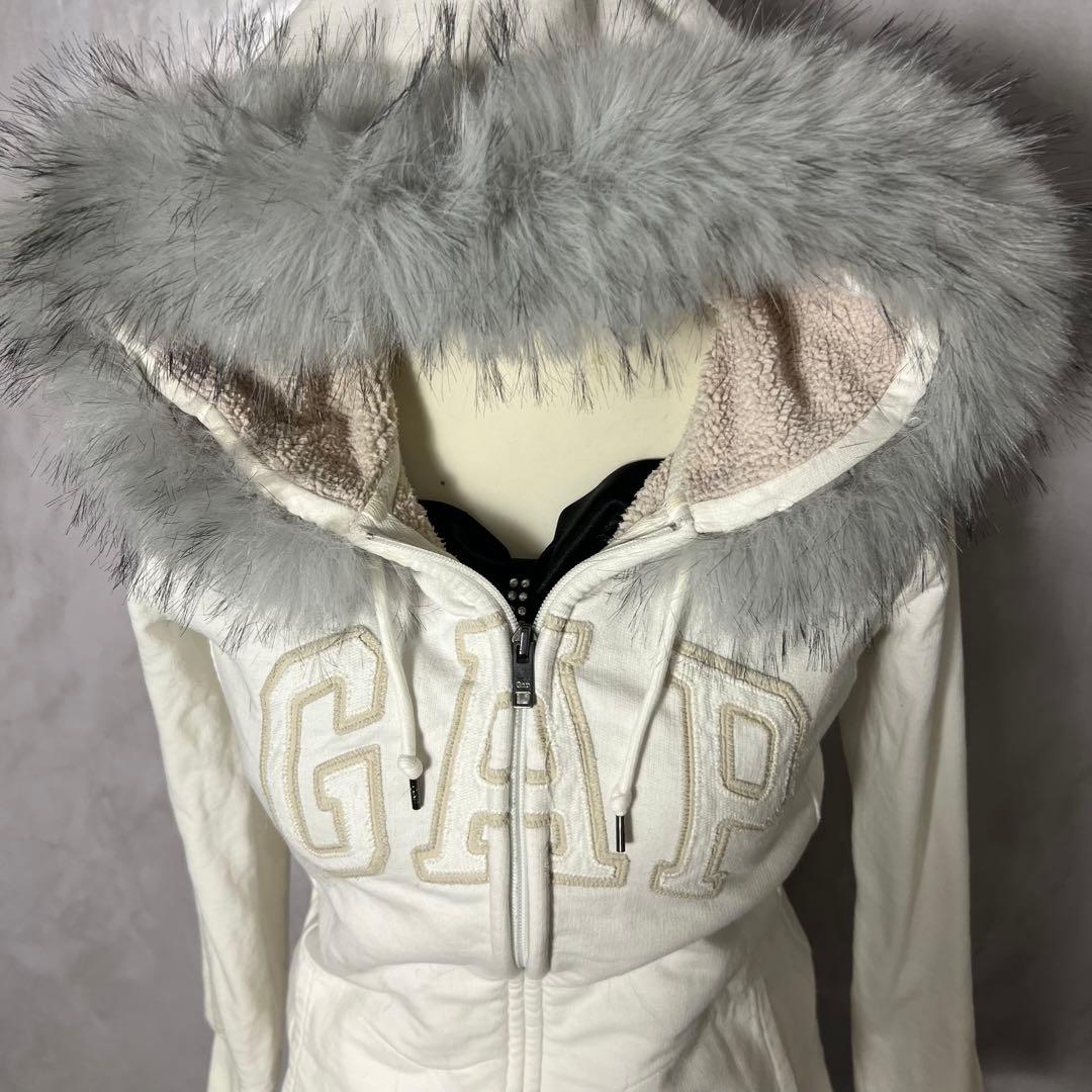 GAP ファー ジップアップパーカー y2k グランジ foodie 平成ギャル