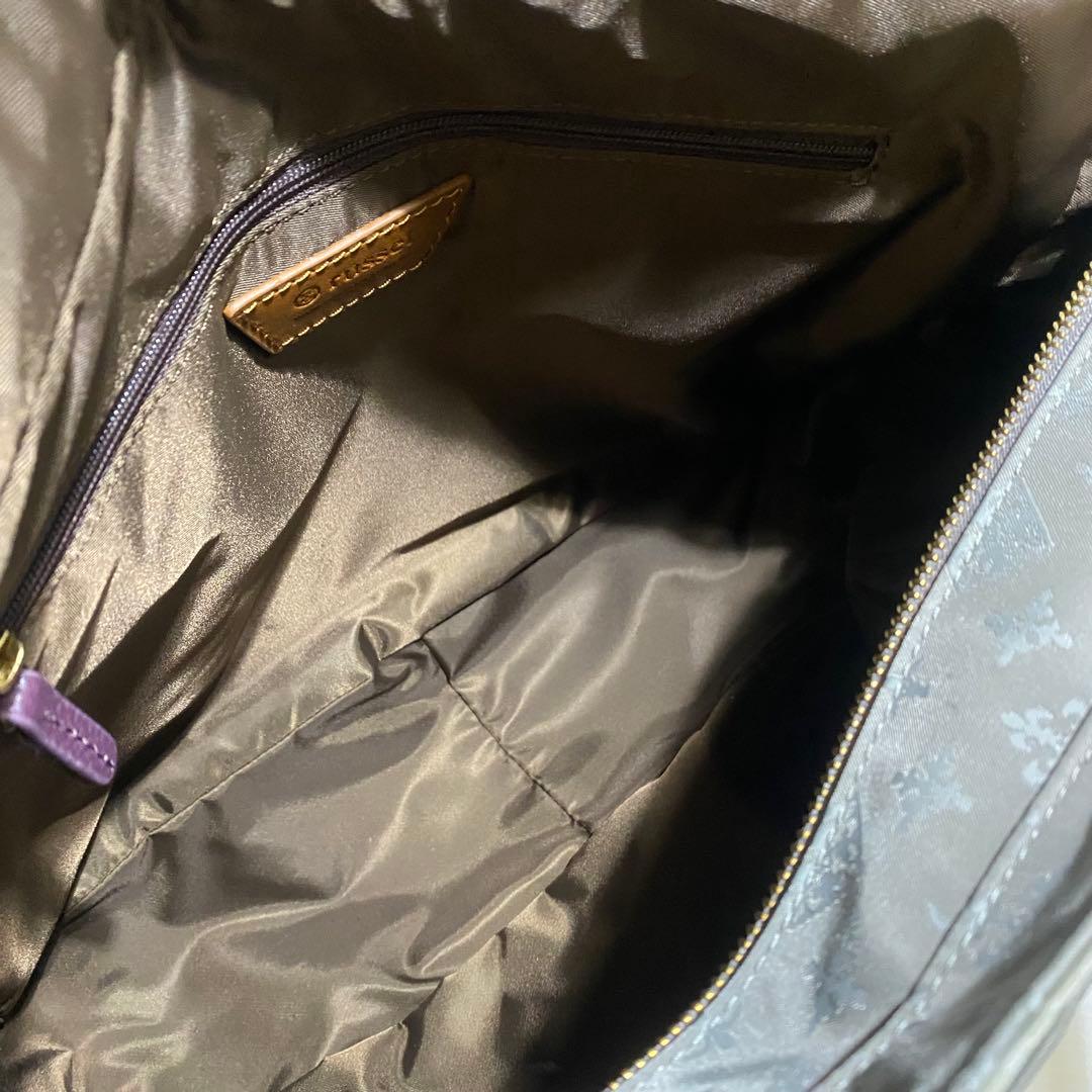 【未使用】russet　ナイロントートバッグ 　ダブルポケット　バイカラー