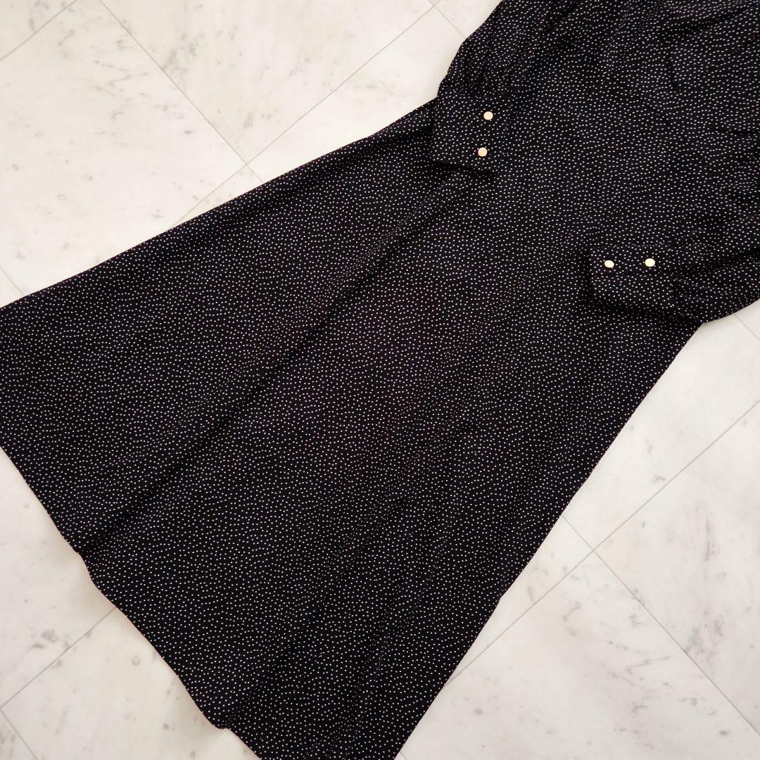 極美品　アンタイトル ボウタイ ロングワンピース ドット柄 現行　ペチコート