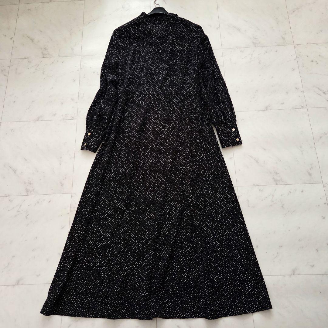 極美品　アンタイトル ボウタイ ロングワンピース ドット柄 現行　ペチコート