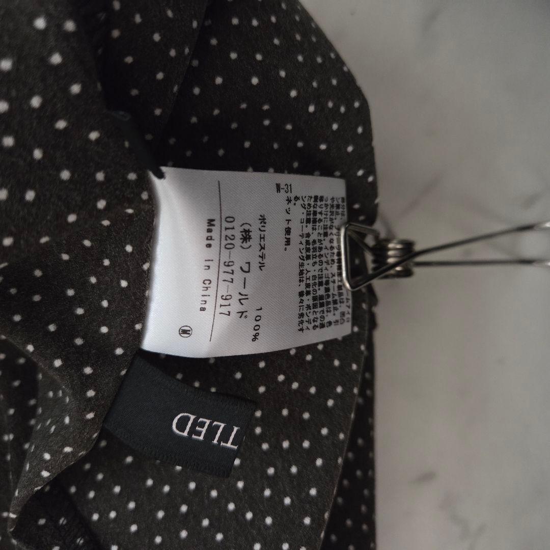 極美品　アンタイトル ボウタイ ロングワンピース ドット柄 現行　ペチコート