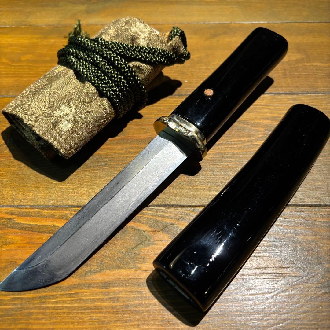日本刀残欠クラフトナイフNo.85 筑前国住宗次 黒鞘