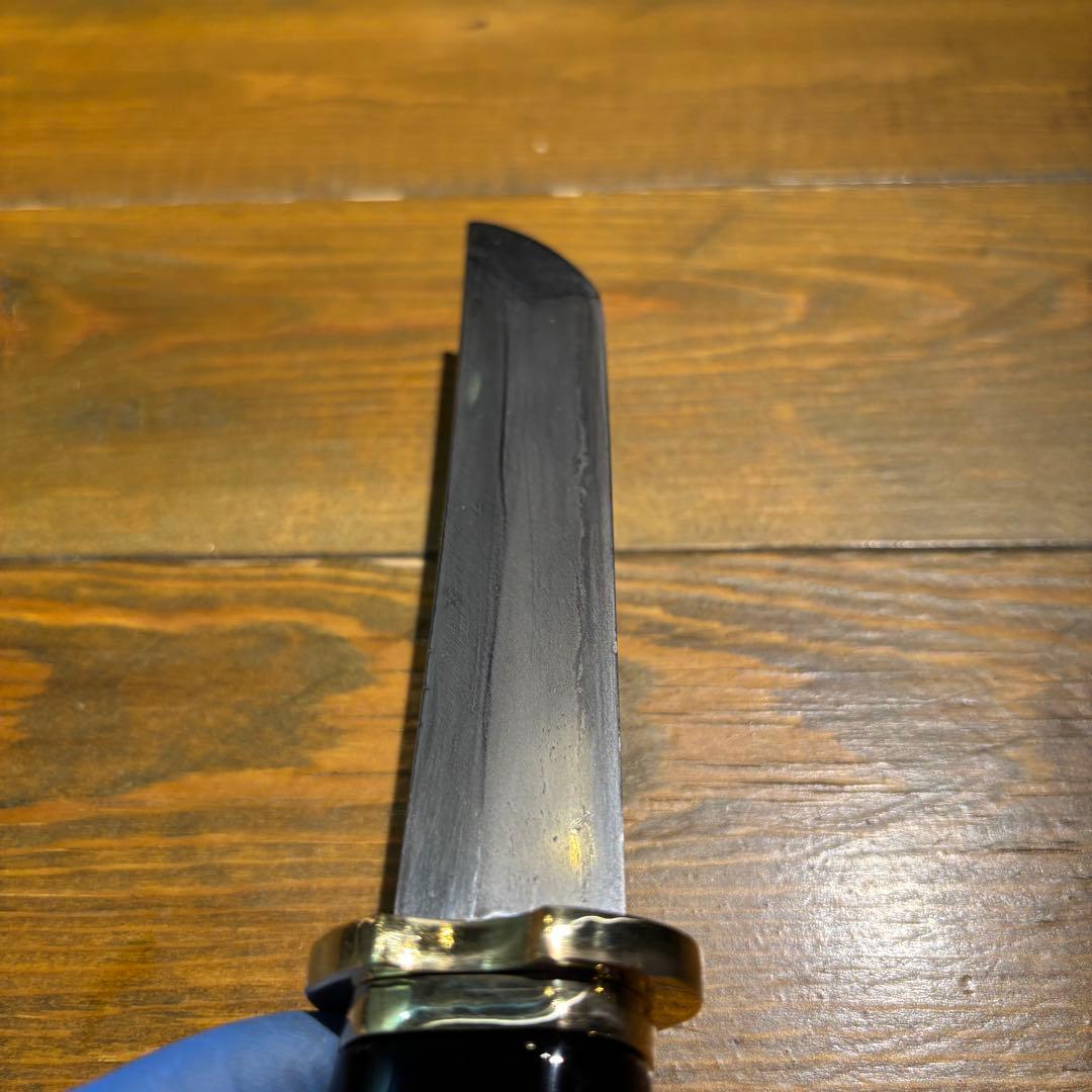 日本刀残欠クラフトナイフNo.85 筑前国住宗次 黒鞘