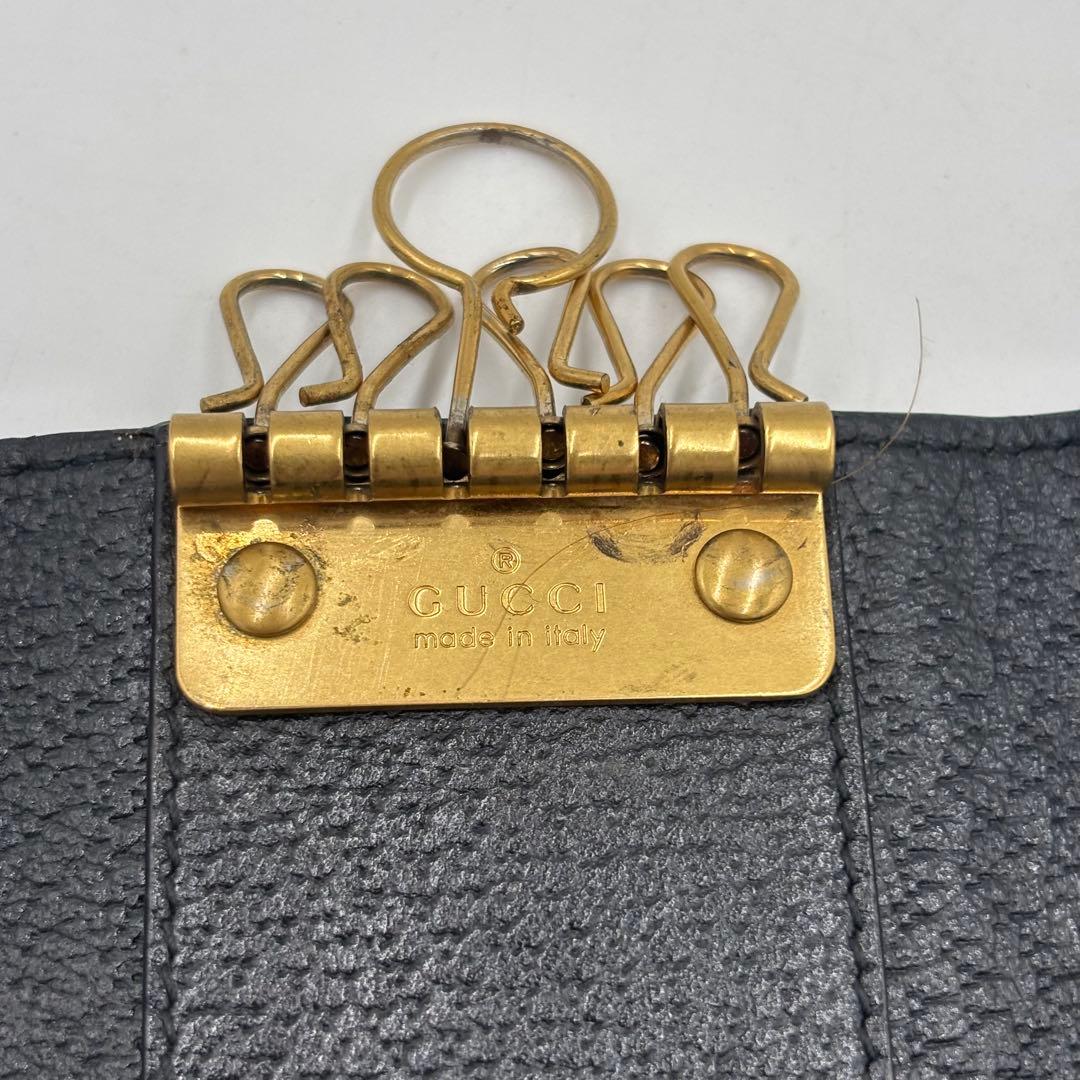 GUCCI グッチ マーモントGG レザー 6連 キーケース 鍵入れ ブラック