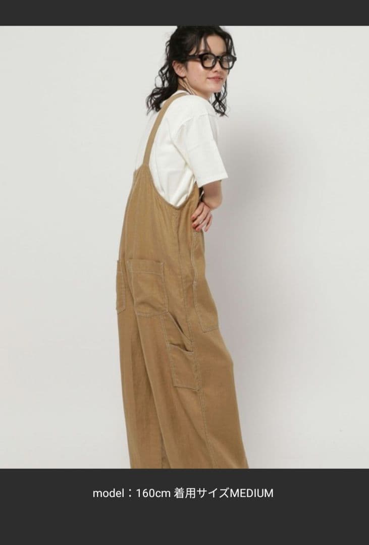 新品タグ付き☆ニコアンド FINEリネンツイルサロペット M