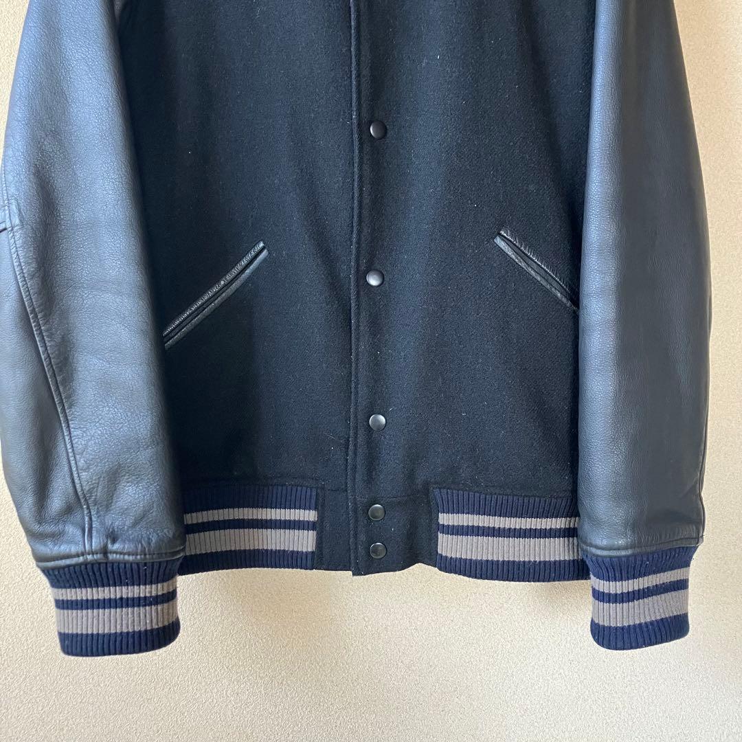 名作　Columbia スタジャン レザー ウール 切り替え　中綿キルティング