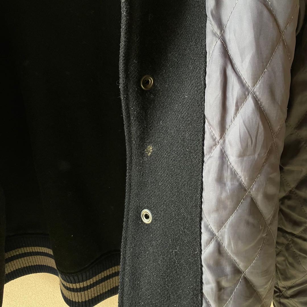 名作　Columbia スタジャン レザー ウール 切り替え　中綿キルティング