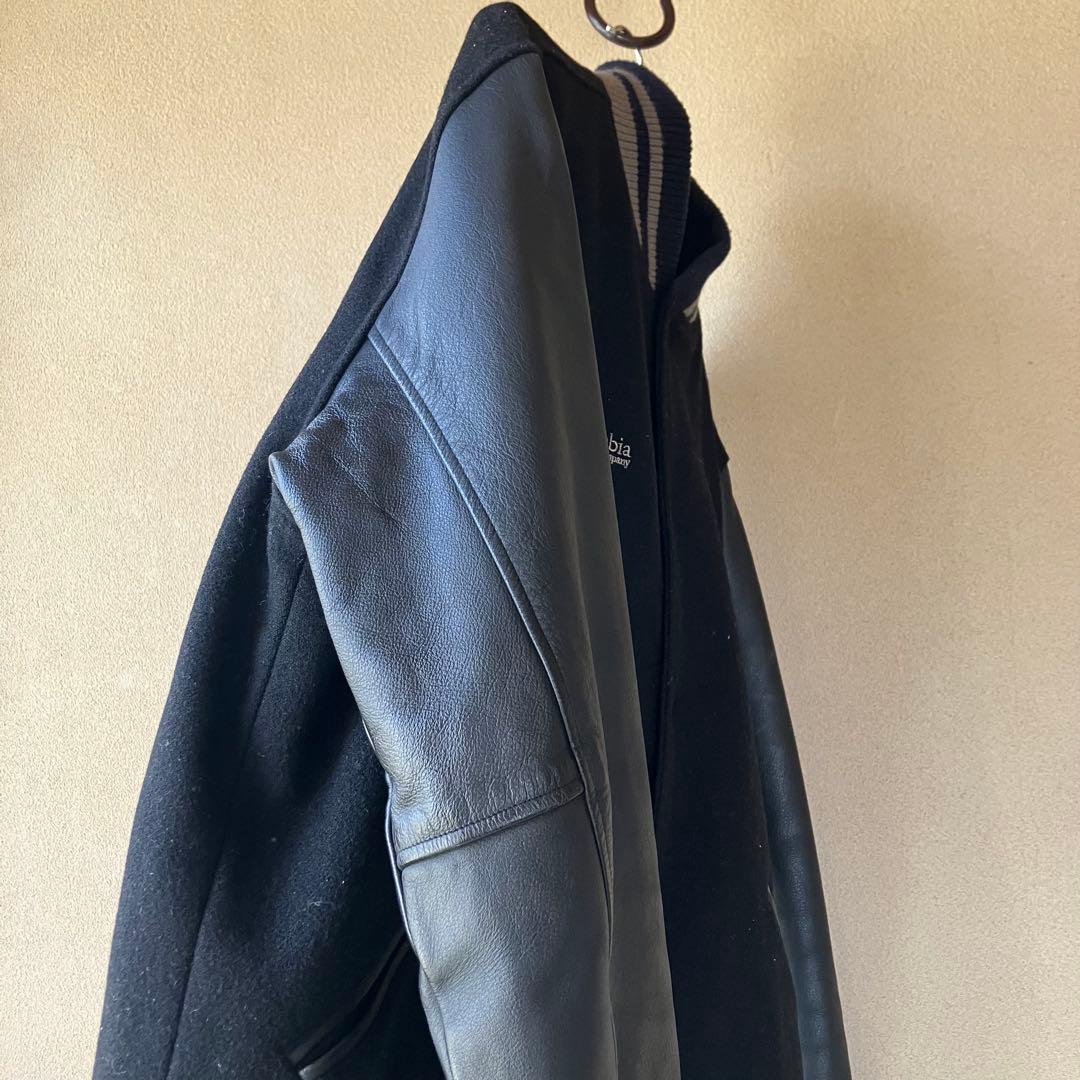 名作　Columbia スタジャン レザー ウール 切り替え　中綿キルティング