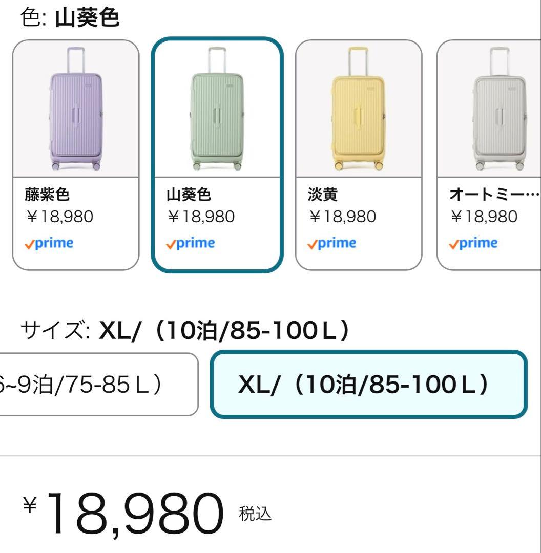 スーツケース XLサイズ 大型（10泊/85-100Ｌ） フラップオープン 拡張