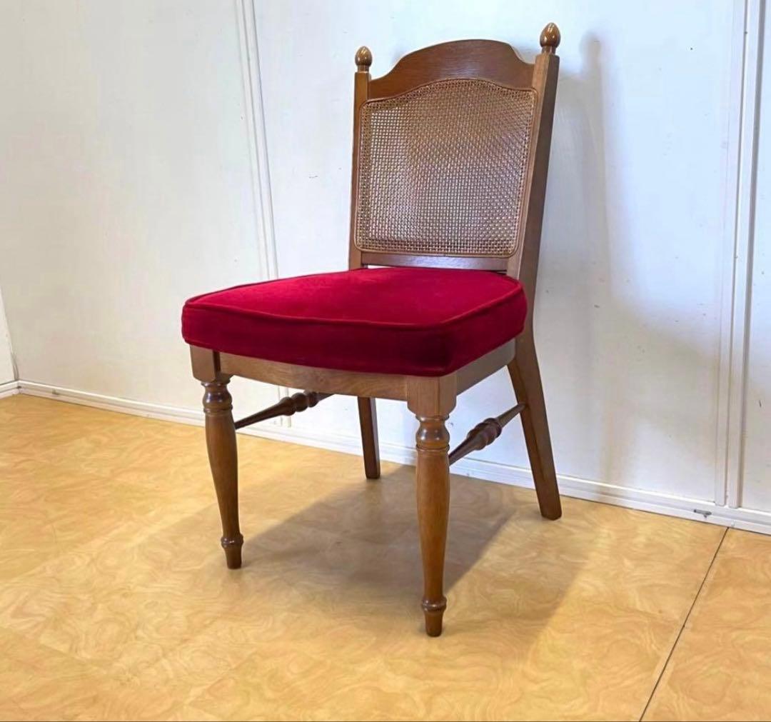 コスガ　籐製アンティーク風ルームチェア