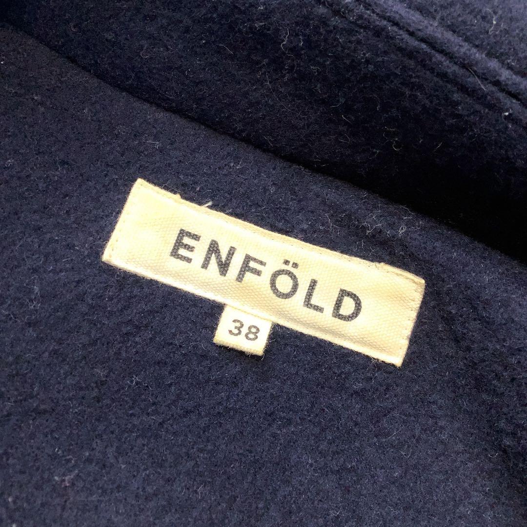 ENFÖLD ウール コクーン コート ネイビー