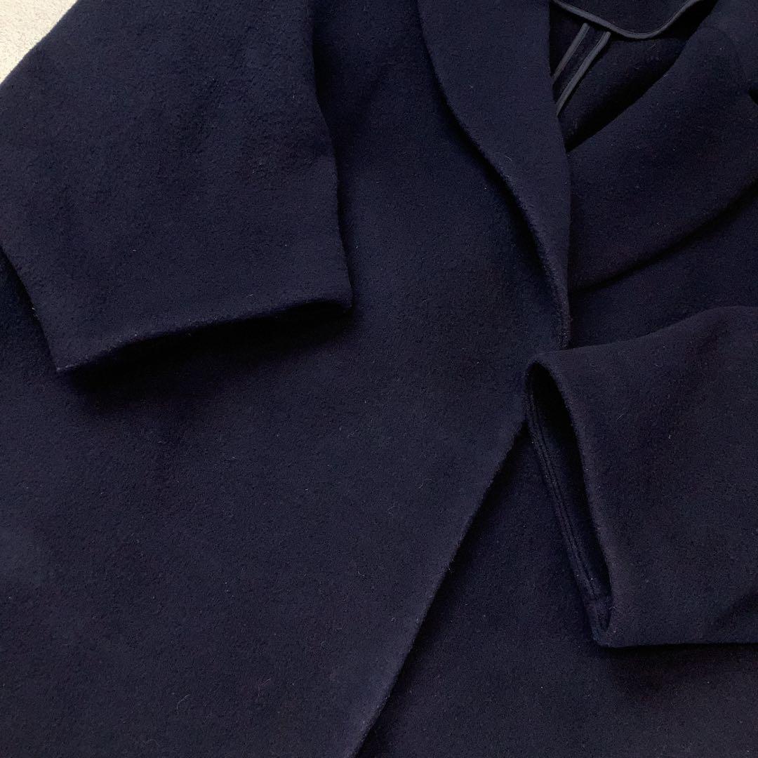 ENFÖLD ウール コクーン コート ネイビー