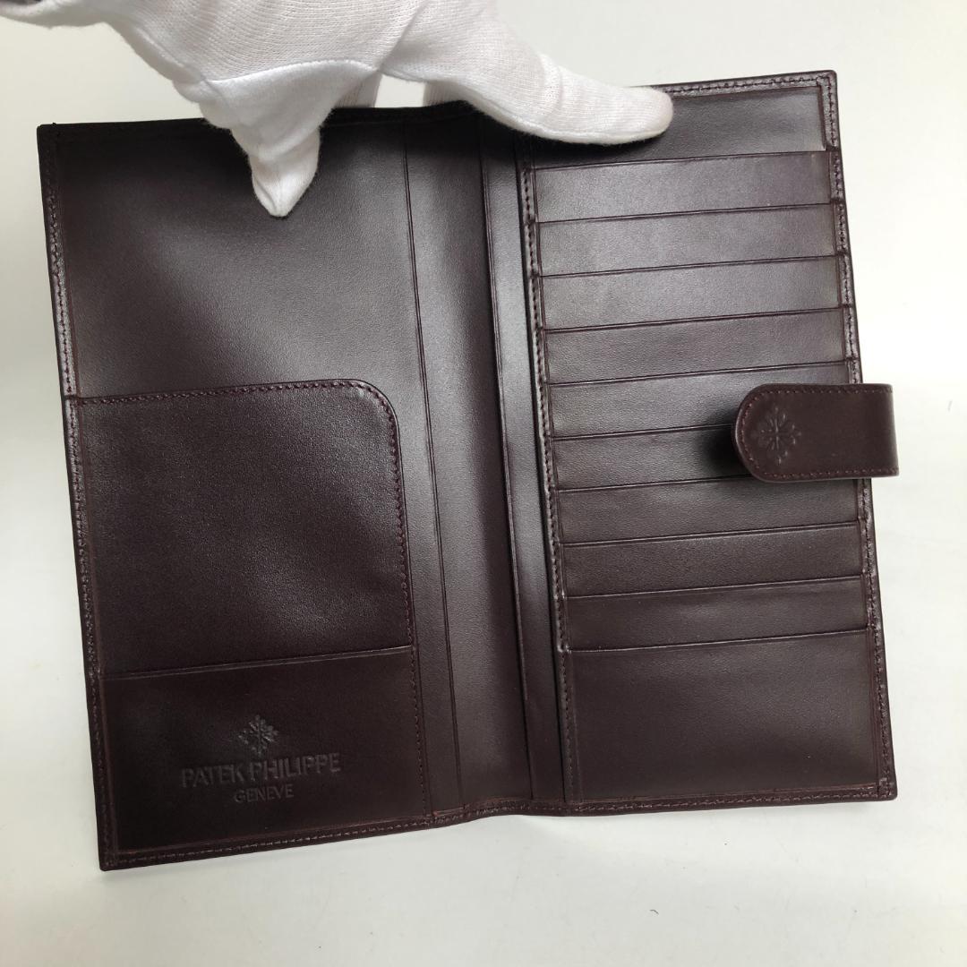 【未使用保管品】9F072/パテックフィリップ/二つ折り財布/レザー/ブラウン
