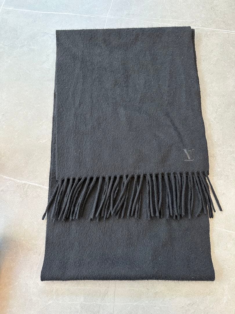 LOUIS VUITTON♦︎ルイヴィトン　カシミアマフラー　ブラック