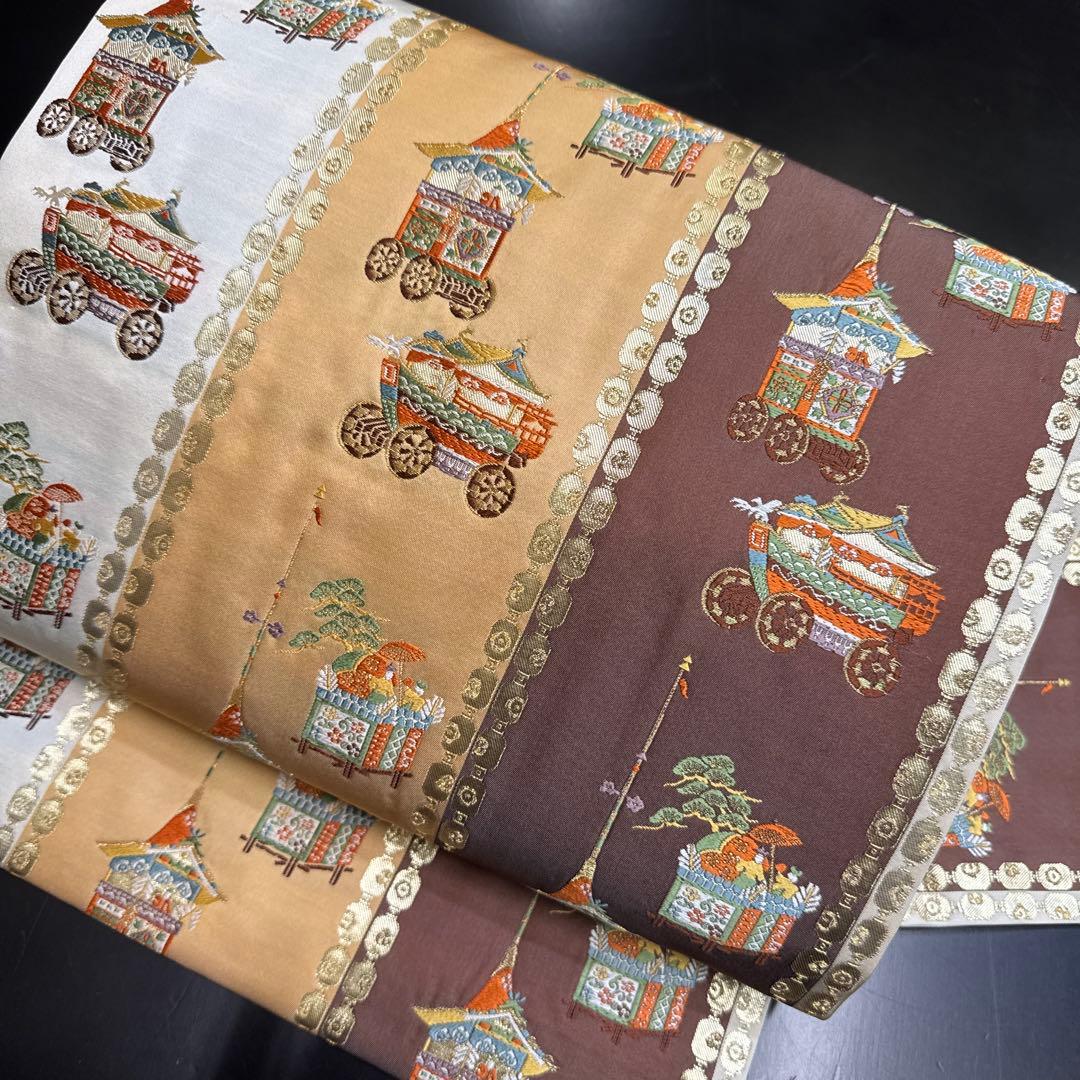 12-89 名古屋帯 九寸 美品 正絹 着物 名古屋仕立て