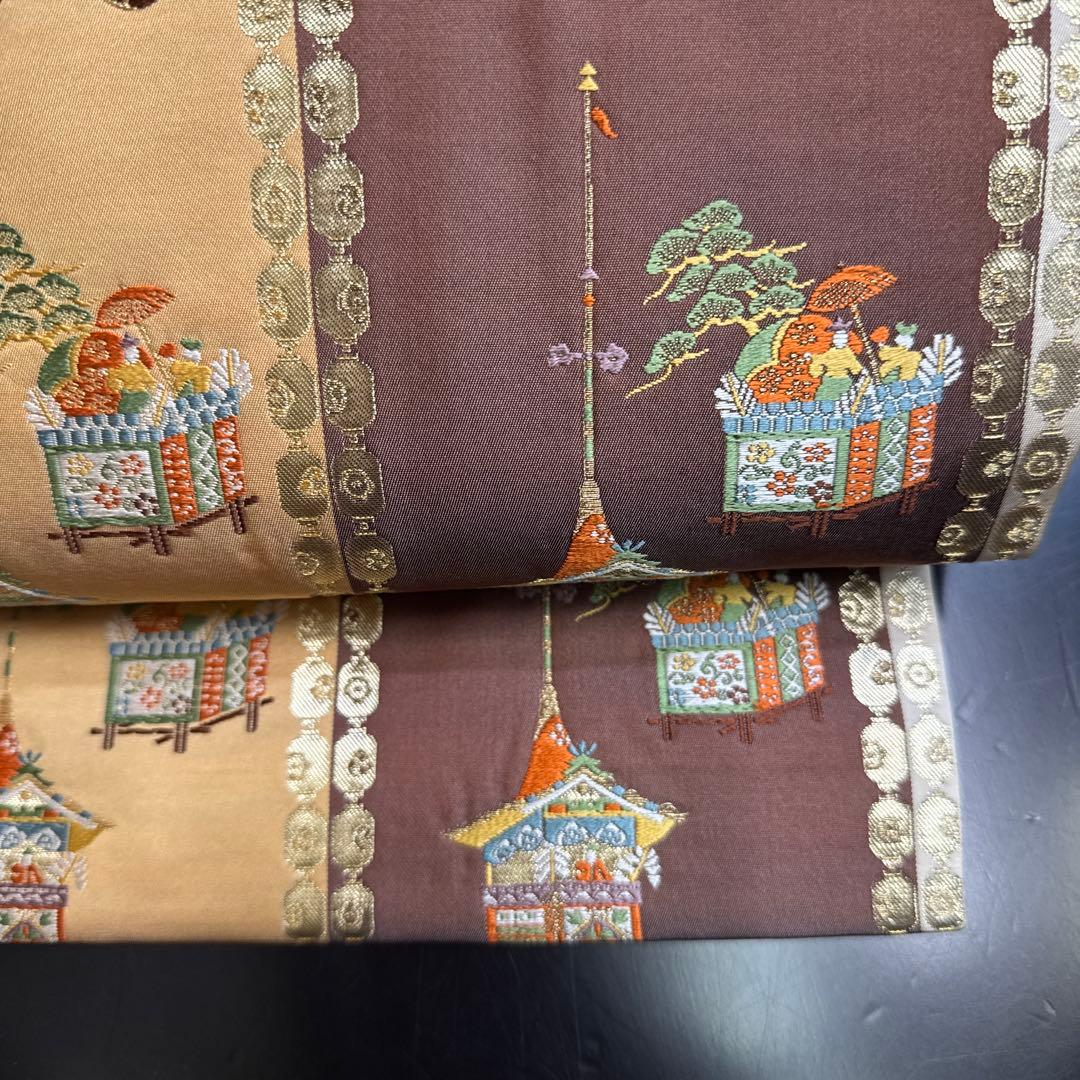 12-89 名古屋帯 九寸 美品 正絹 着物 名古屋仕立て