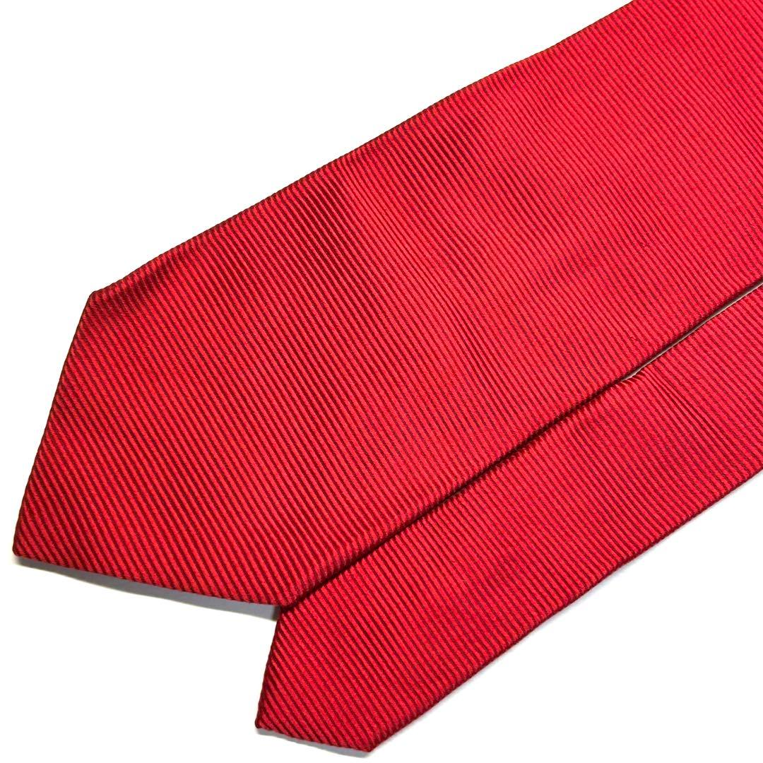 【未使用に近い✨】クリスチャンディオール ネクタイ レッド 無地 ソリッド