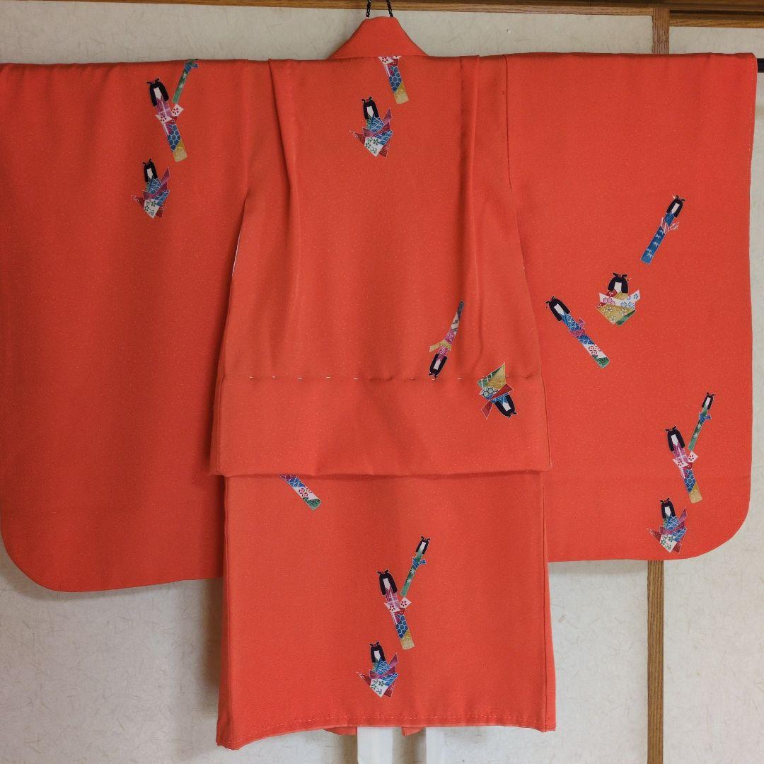 七五三３歳お着物と正絹総絞りの被布と小物セット(長襦袢無し）