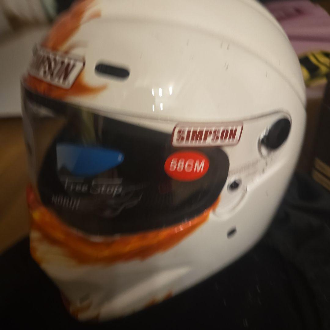 SIMPSON 58CM フルフェイスヘルメット 炎デザイン