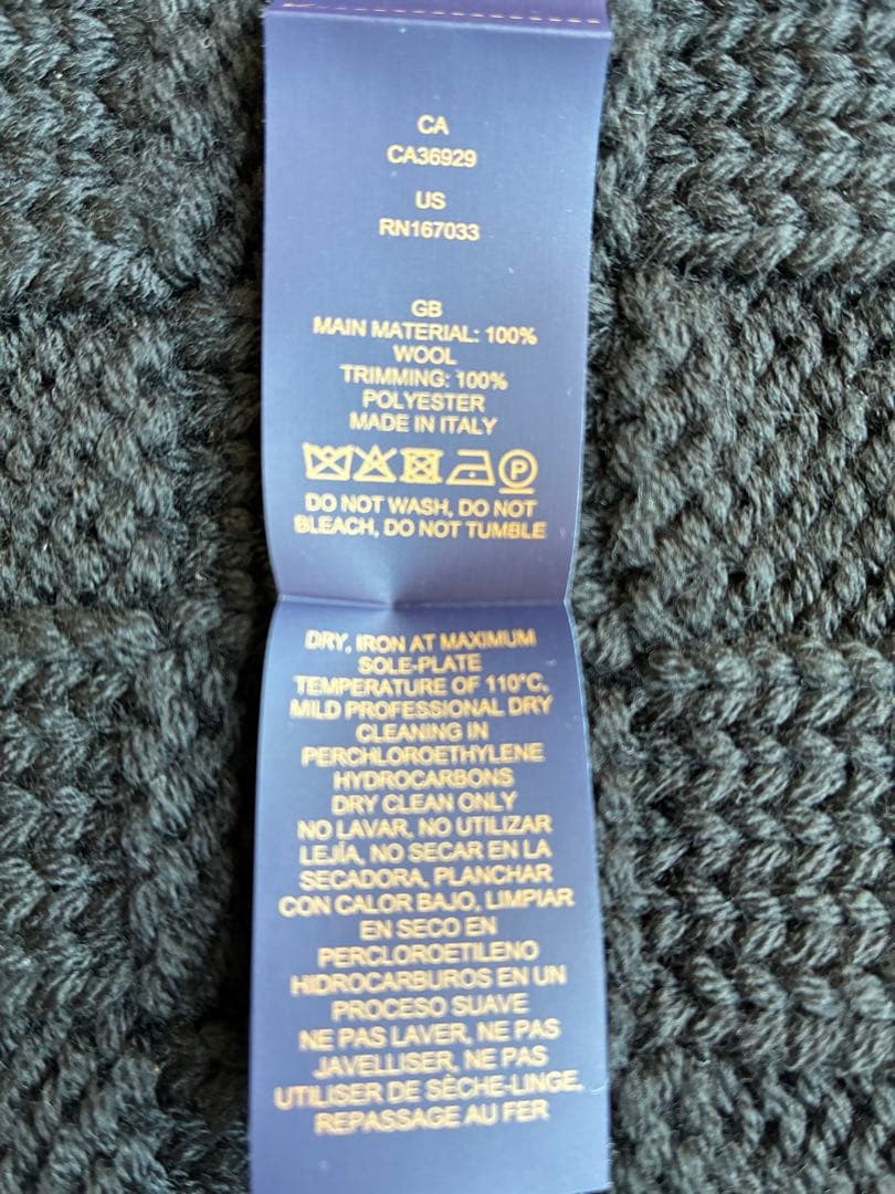 美品　LOUIS VUITTONダミエヘリテージスナッグマフラー ブラックウール