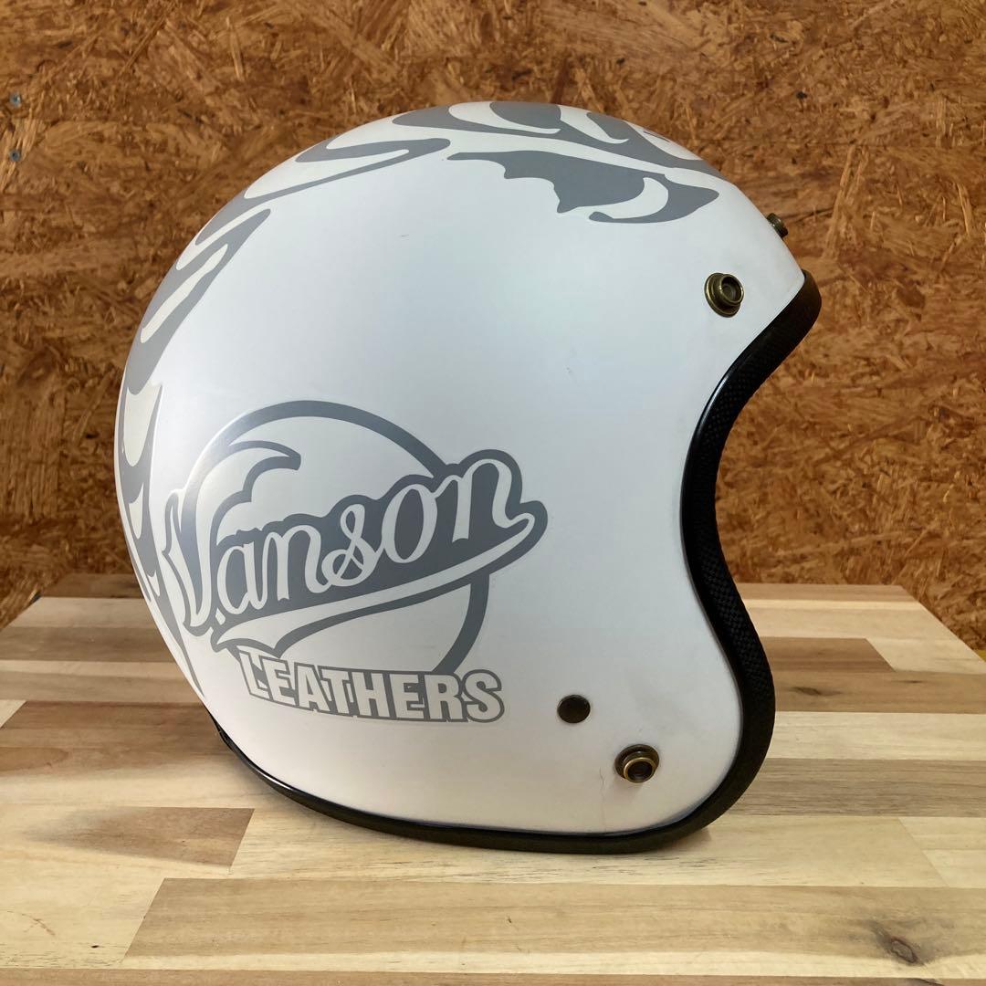P*e様 vanson ジェットヘルメット ホワイト スケルトンデザイン