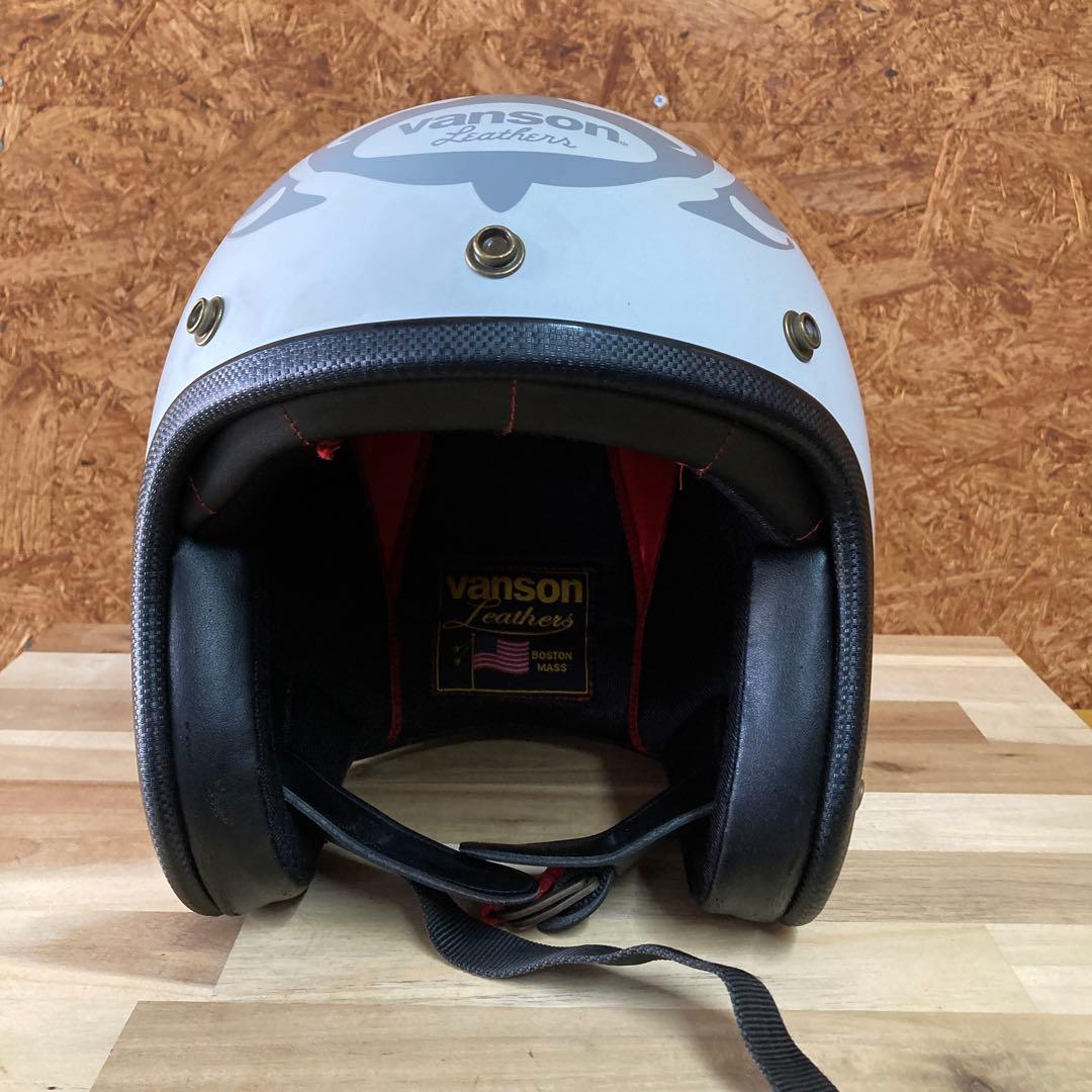 P*e様 vanson ジェットヘルメット ホワイト スケルトンデザイン