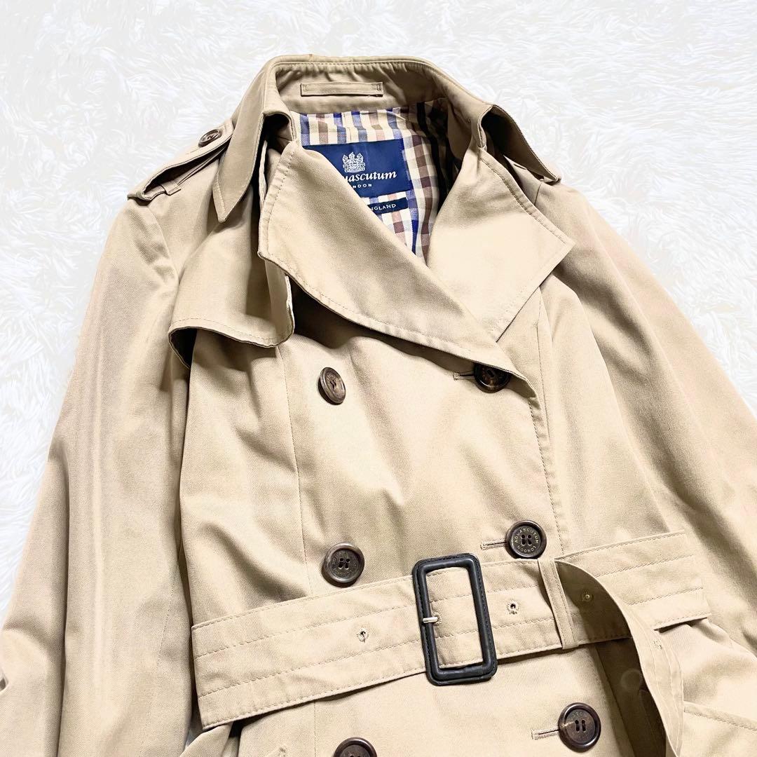 アクアスキュータムAquascutumトレンチコート Aライン ダブルボタン