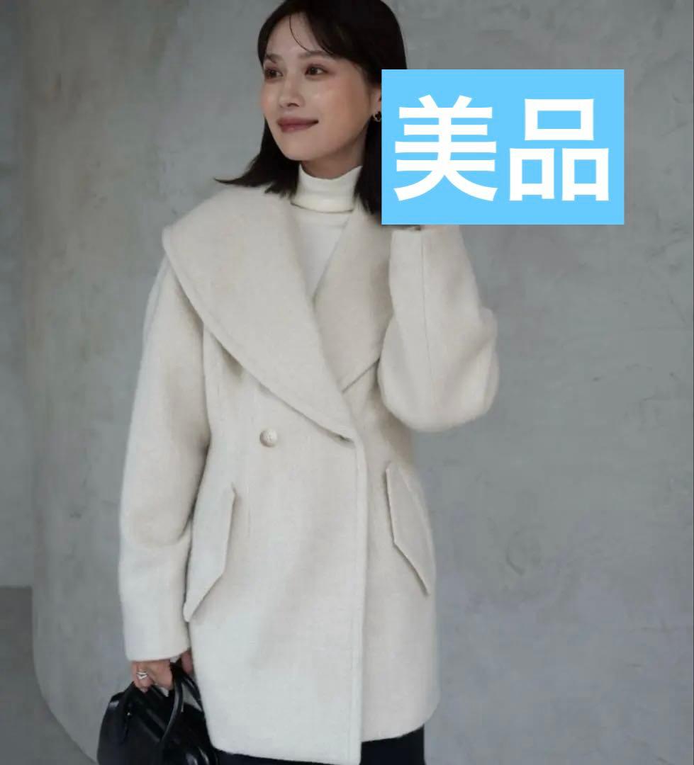 laubeblanc verystore ケープカラーミディコート オフホワイト