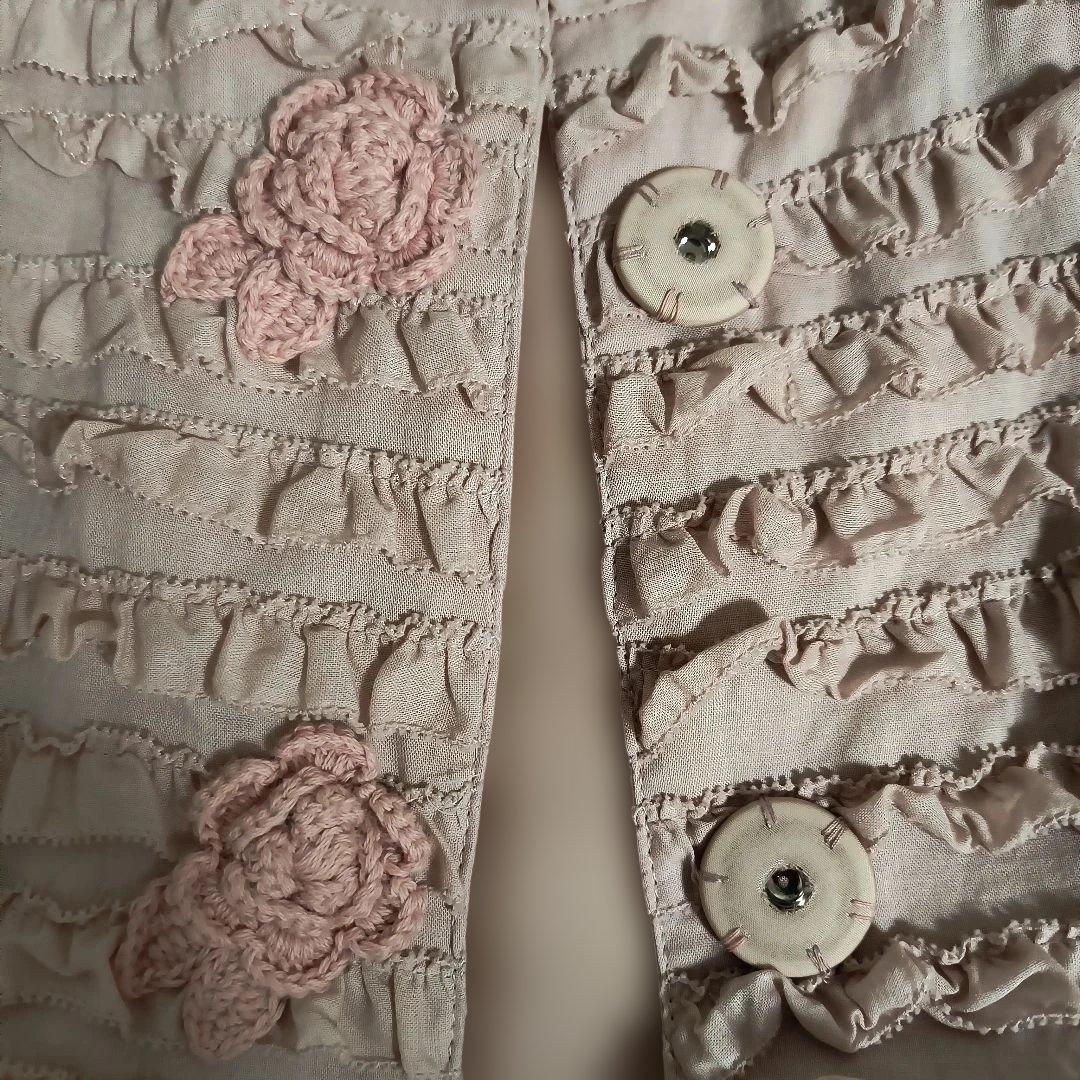 PINK HOUSE 薔薇モチーフピンクフリルSpringコート（未使用に近い）