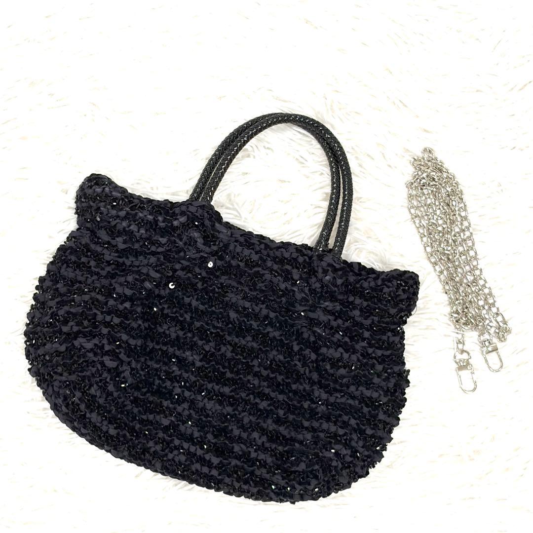 【美品】ANTEPRIMA アンテプリマ チェーンショルダー ブラック　2WAY