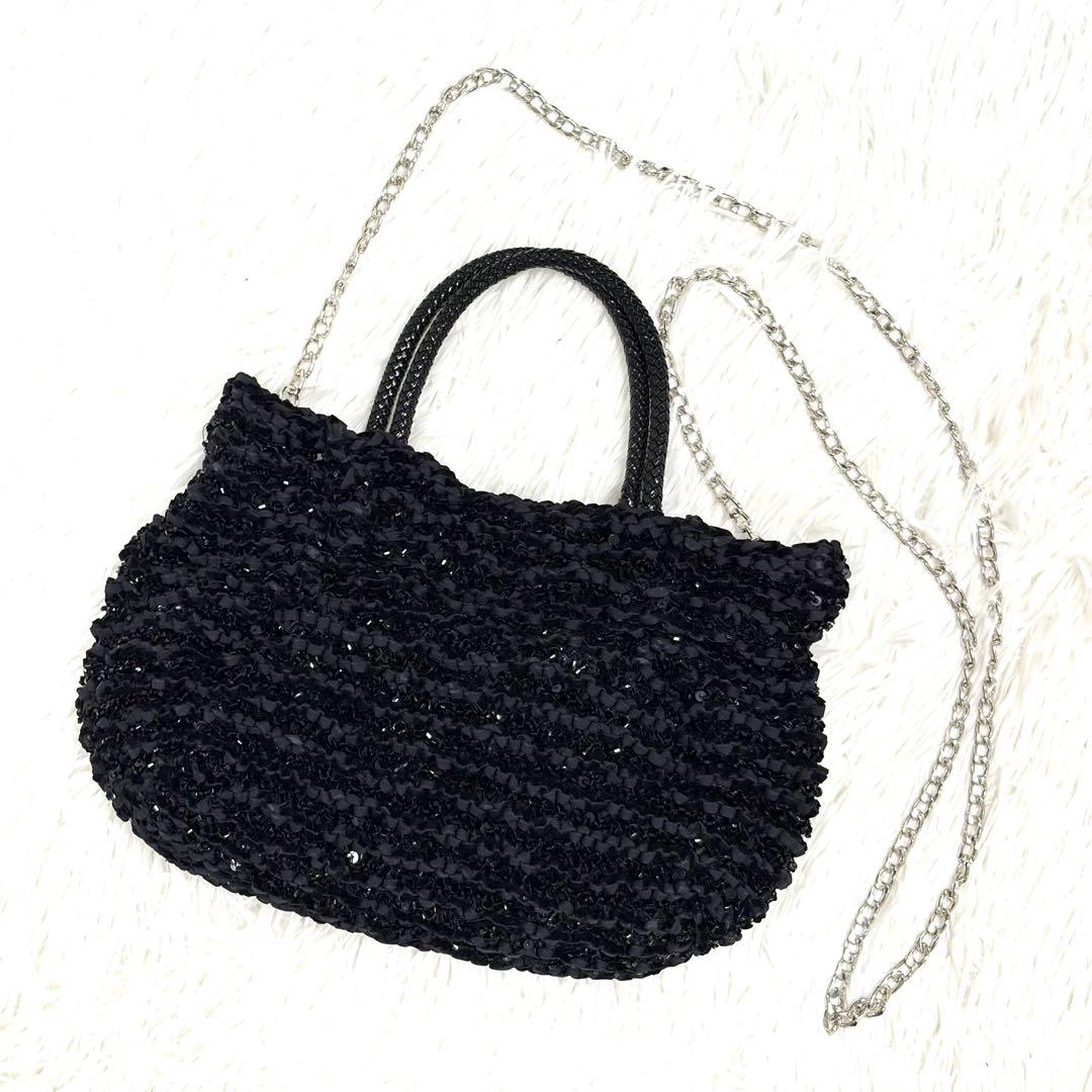 【美品】ANTEPRIMA アンテプリマ チェーンショルダー ブラック　2WAY