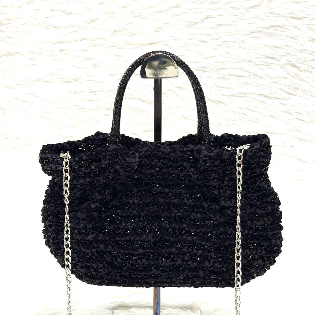 【美品】ANTEPRIMA アンテプリマ チェーンショルダー ブラック　2WAY