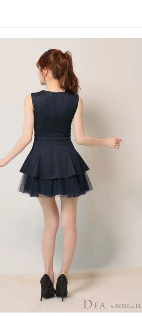 DEA. ブラウン フレアスカート ドレス Sサイズ美品