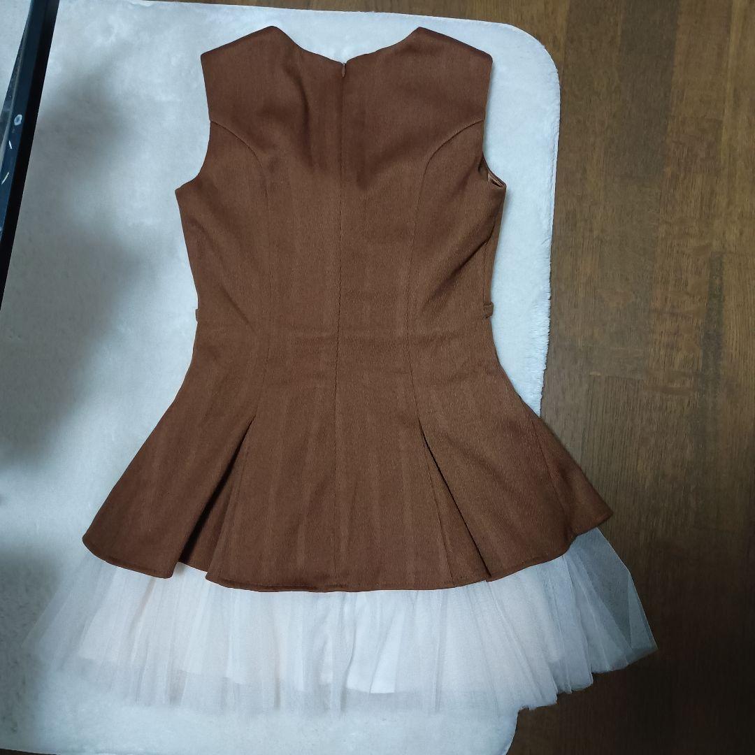 DEA. ブラウン フレアスカート ドレス Sサイズ美品