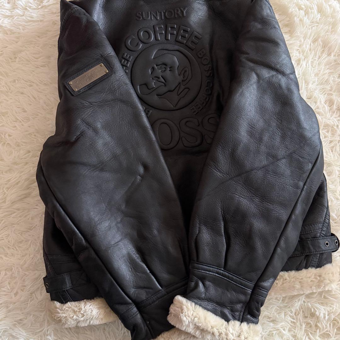 【美品】サントリー BOSS ボスジャン フライトジャケット　レザー　M