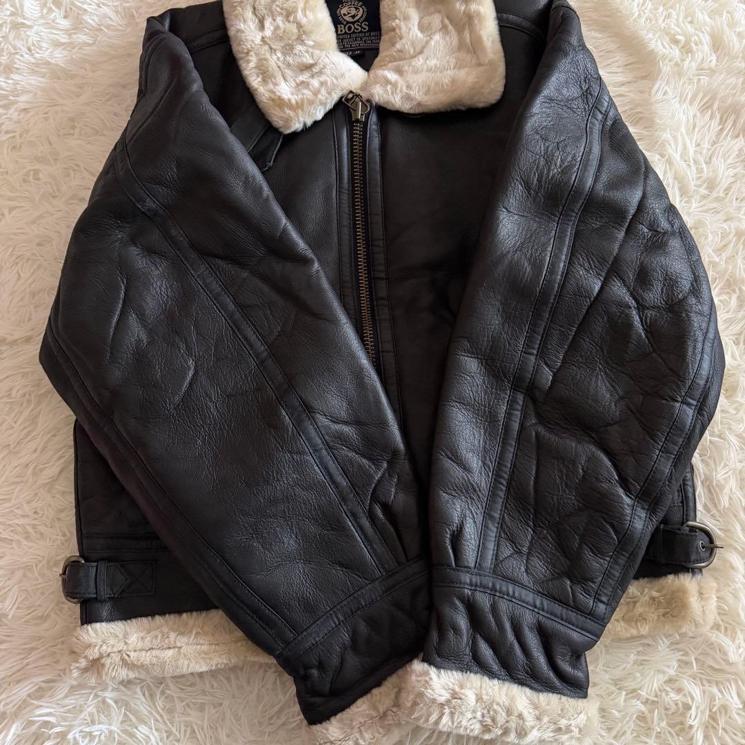 【美品】サントリー BOSS ボスジャン フライトジャケット　レザー　M