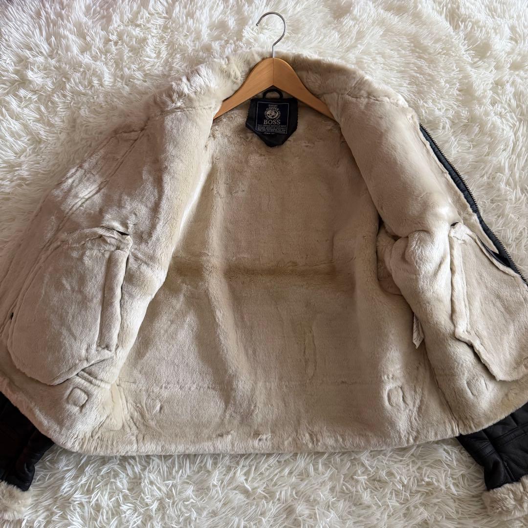 【美品】サントリー BOSS ボスジャン フライトジャケット　レザー　M