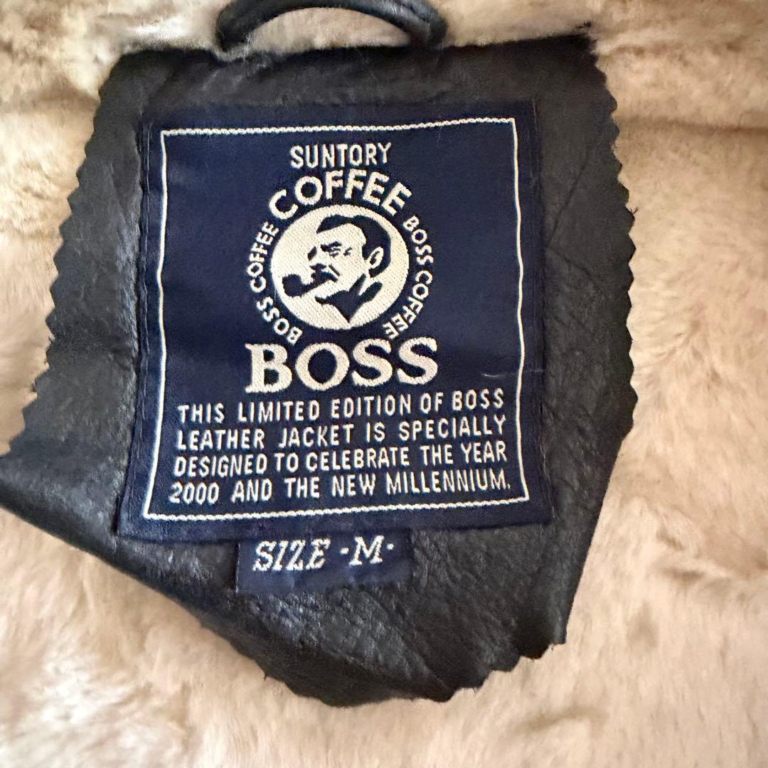 【美品】サントリー BOSS ボスジャン フライトジャケット　レザー　M